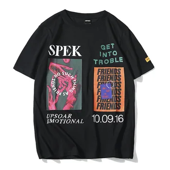 

2019 Summer No Such Thing As Friends Men T Shirt Hip Hop Streetwear Short Sleeve Men T Shirt Hip Hop Funny Black Whie Tees 8007