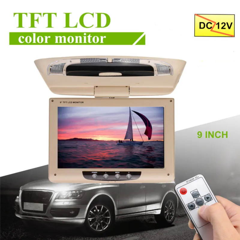 

9 Inch TFT LCD Digital Screen Car Roof Mounted Display Monitor with Remote Controller Car Ceiling Flip Down DVD CD Player