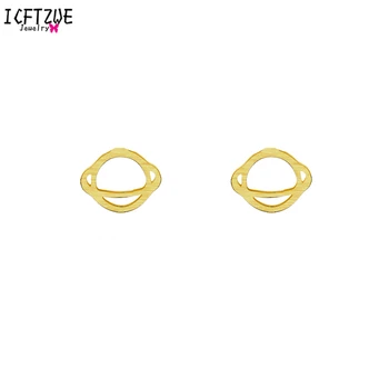 

10 pairs Famous Brand Jewelry Boucle d'oreille Femme BFF Gold Color Silver UFO Planet Saturn Women Earrings Supports Wholesale