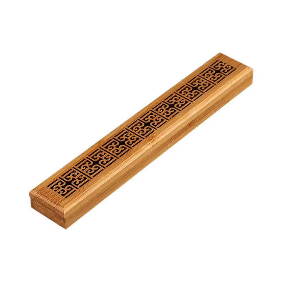 Natural Wooden Incense Stick Box Burning Insence Burner Holder Ash Catcher Home Office TeahouseDecoration