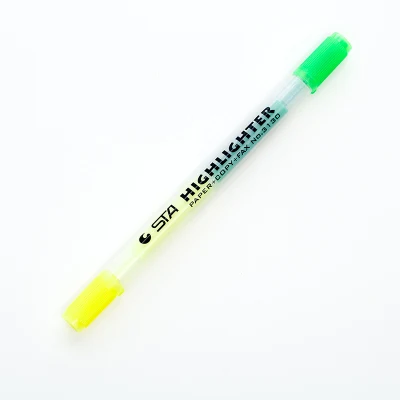 6 цветов двойная головка маркер ручка школьные офисные принадлежности канцелярские принадлежности - Цвет: E yellow green