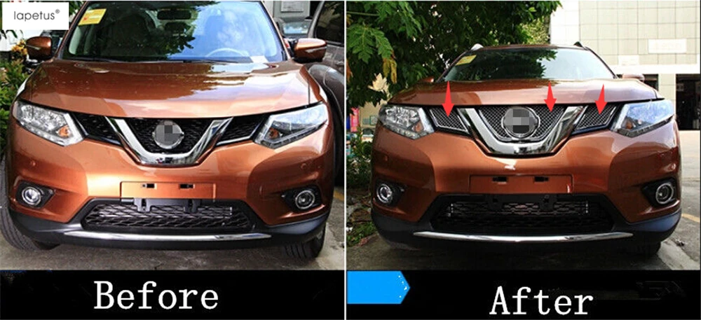Lapetus аксессуары для Nissan X Trail T32 Rogue 2014 2016 соты стиль Передняя лицевая решетка гриль