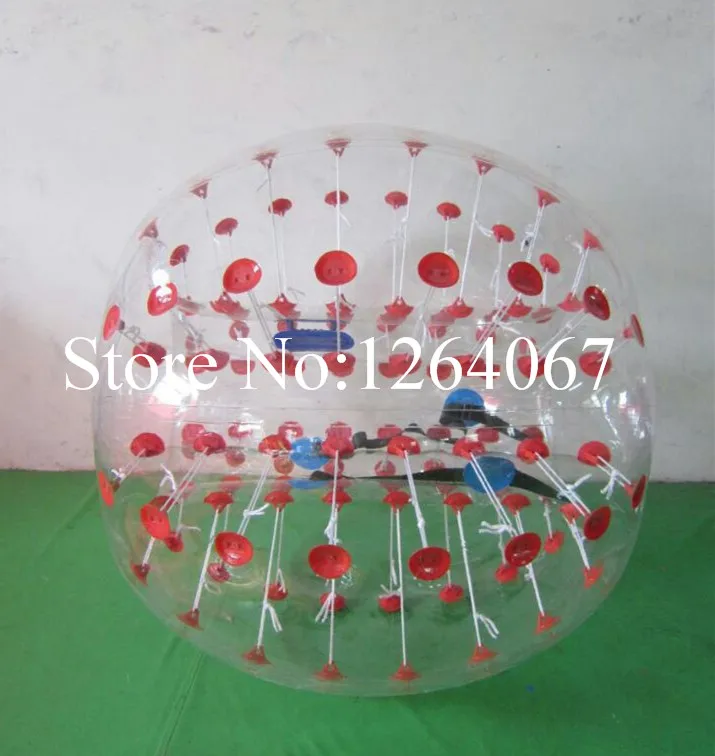 Горячая свободный логотип надувной Зорб мяч, пузырь в виде футбольного мяча, пузырьковый костюм, крутой мяч, бампер мяч для взрослых или детей - Цвет: red dot