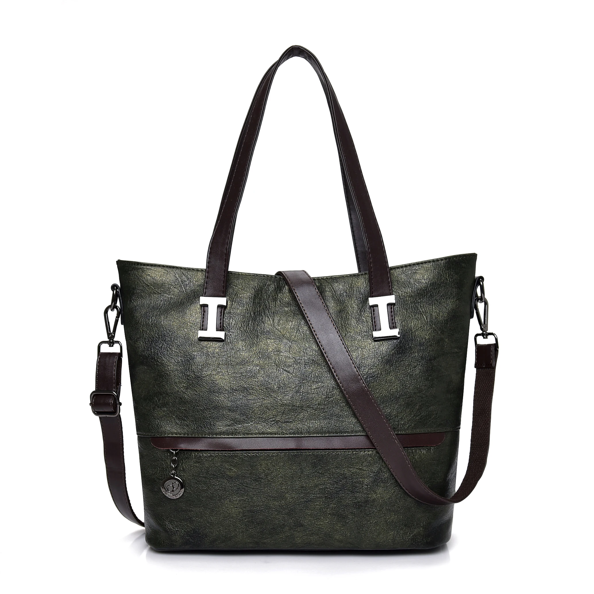 Большие сумки на плечо для женщин Sac основной Femme кожаные роскошные сумки женские сумки дизайнерские женские сумки известного бренда - Цвет: Green