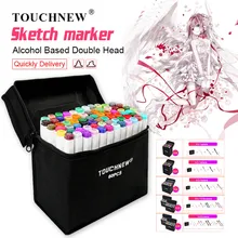 TOUCHNEW 30/40/60/80 Цвет маркеры манга рисунок Маркеры Ручка на спиртовой основе эскиз жирной двойной кисть товары для рукоделия