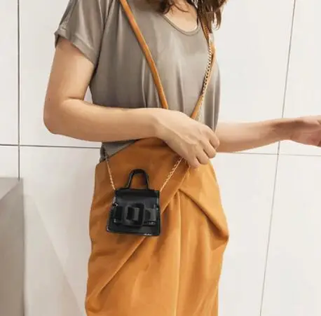 Элегантная женская сумка-тоут, модная новинка, качественная женская дизайнерская сумка из искусственной кожи, сумка через плечо на цепочке, женская сумка через плечо - Цвет: 11 CM Black