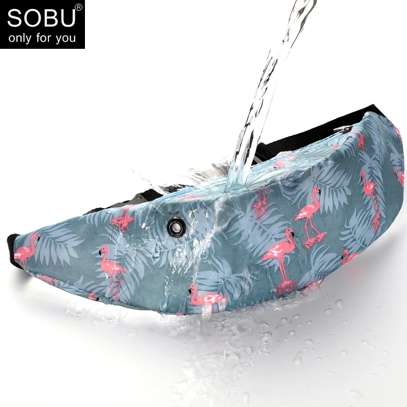 SOBU العلامة التجارية الأزياء الملونة الخصر حقيبة الهاتف المحمول الخصر حزمة 3d الطباعة النساء فاني حزام محفظة تربط حول الخصر الخصر حزم للرجال ...