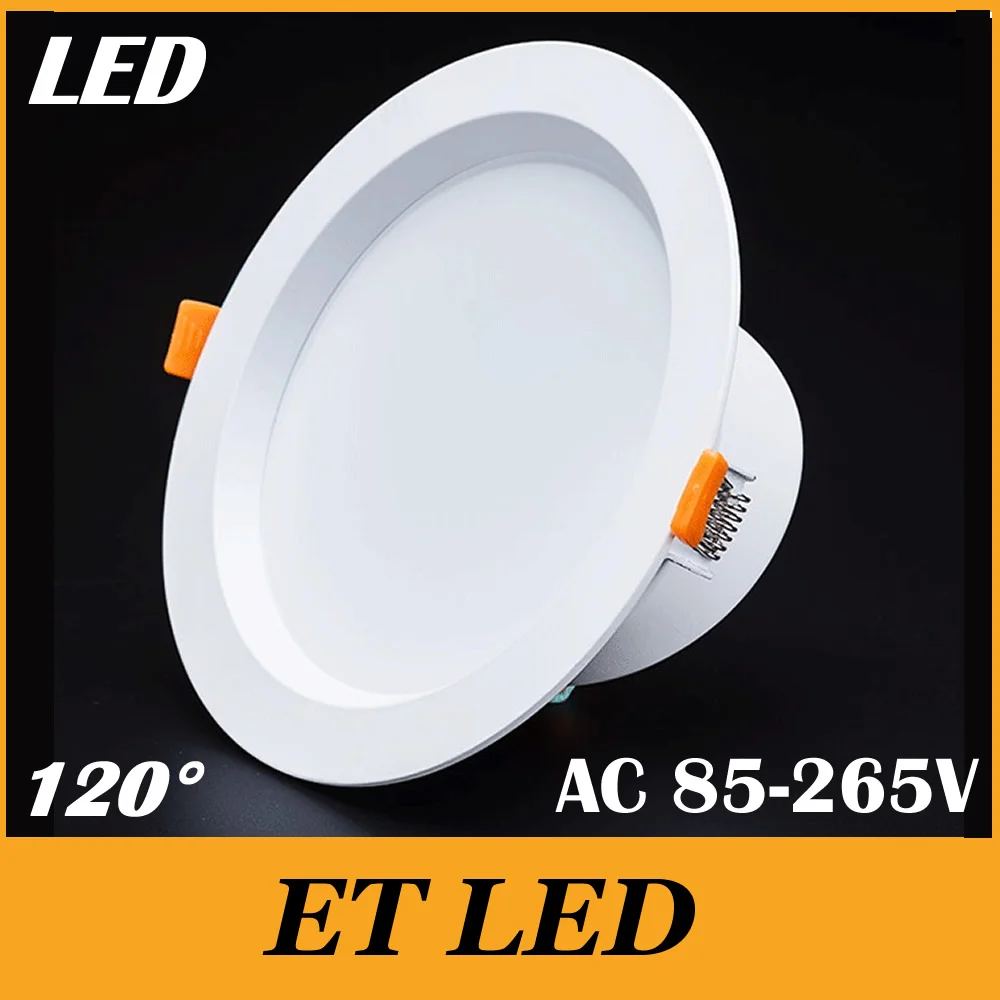 

White Shell 5w 9w 12w 18w Warm/Cool/Nature White Led Downlights 120 Beam Angle High Lumens Epistar Chip Led SMD Ceiling CE&ROHS