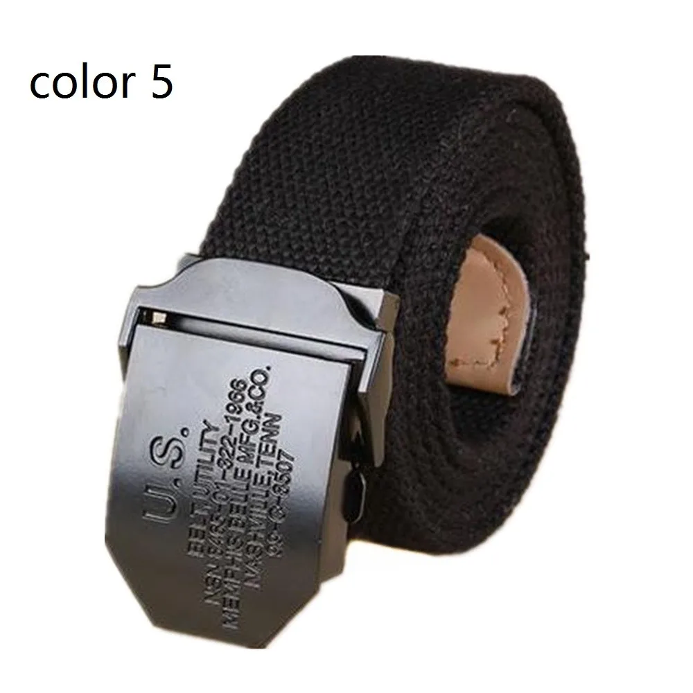 military men tactical belt male thickened lengthened with denim trousers US canvas waist belt khaki 125cm (4)