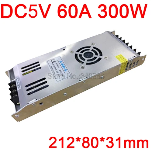 AC110V 220 В в DC5V AC-DC переключатель постоянного напряжения питания Сверхтонкий Тип 5 в 4A 20A 30A 60A 70A источник питания - Цвет: 5V 60A 300W