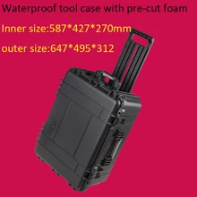 Tool case toolbox trolley Impact resistant sealed waterproof wheel case Photographic equipment box camera case with pre-cut foam