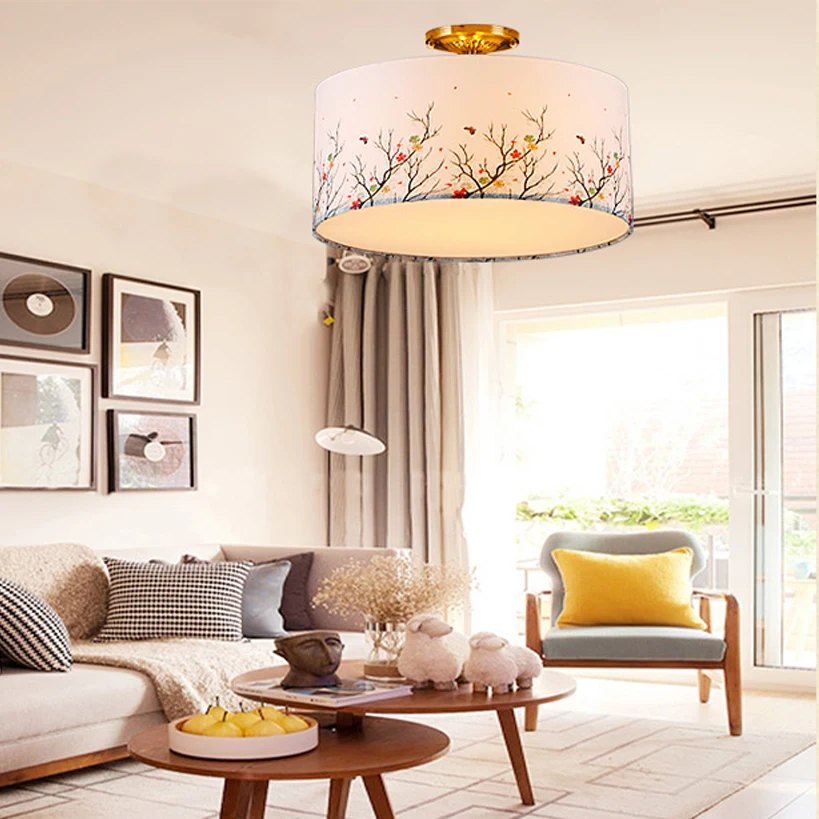 led e27 Nordic Iron Fabric Acrylic LED Lamp.LED Light.Ceiling Lights.LED Ceiling Light.Ceiling Lamp For Foyer Bedroom Dinning