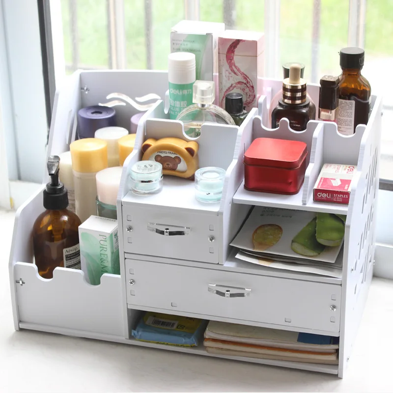 

Large Multi-Function Desktop Office Data File Holder Desktop Sstorage Box With Drawer Cosmetic Box
