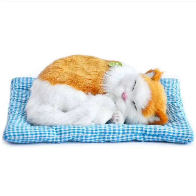 Моделирование животных кошка кровать собака питомец подарок на день Рождения Моделирование игрушки для детей сна кошка собака электронный питомец - Цвет: huang kuai mao BD
