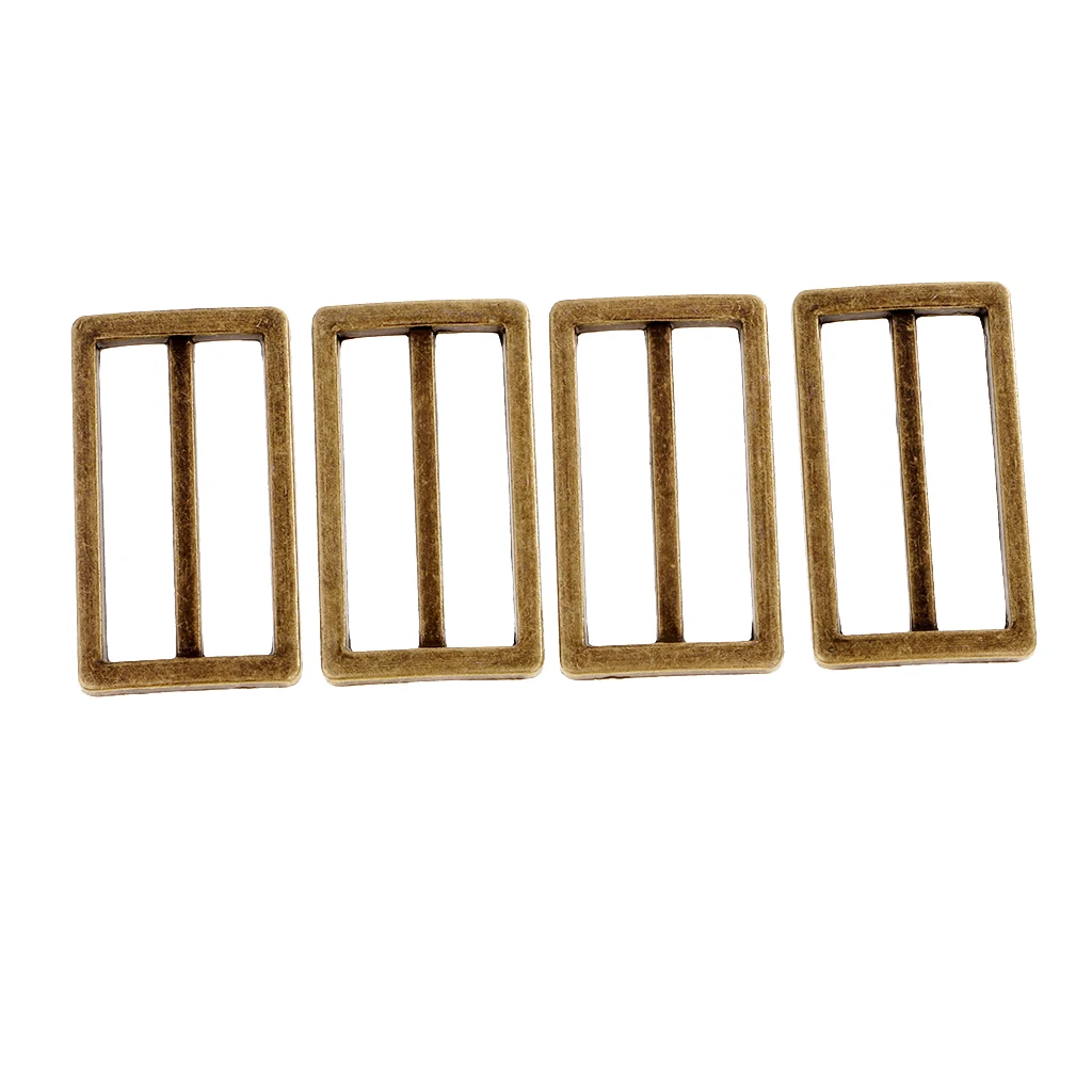 4Pcs Metal Tri Glide Slide Buckles Backpack Straps Adjuster Buckles 38mm Webbing Slider
