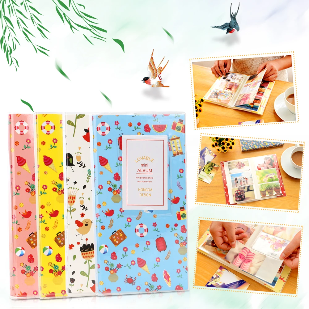 

84 Pockets Mini Photo Album Storage Case Modern Design 3 Inch Photos Inter-leaf Type General Photo Container Home Decoration