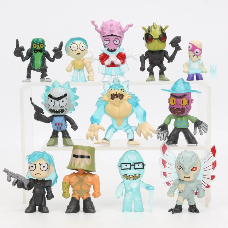 

12pcs/set 5-7cm Rick And Morty Pickle PVC Action Figure Model Kids Gift