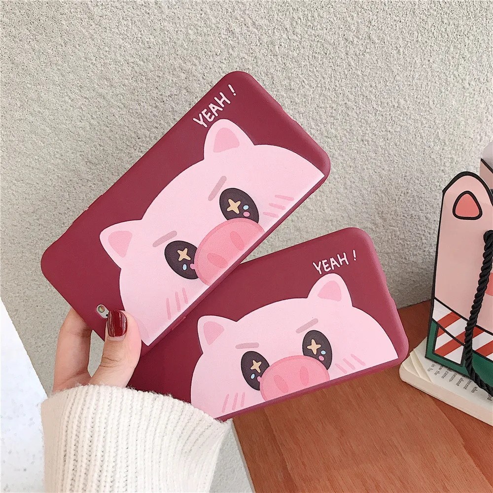 

YIJIAMO Cartoon Pig Phone Case For OPPO R11 R9 R9S Plus Mobile Phone Shell For OPPO A59 A5 A3 Shell Soft TPU Cover
