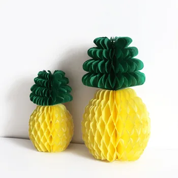 

Tropical Pineapple Honeycomb Ball Tissue Paper Lantern Wedding Birthday Background Wall Layout Decor Home Garden Hawaiian Party