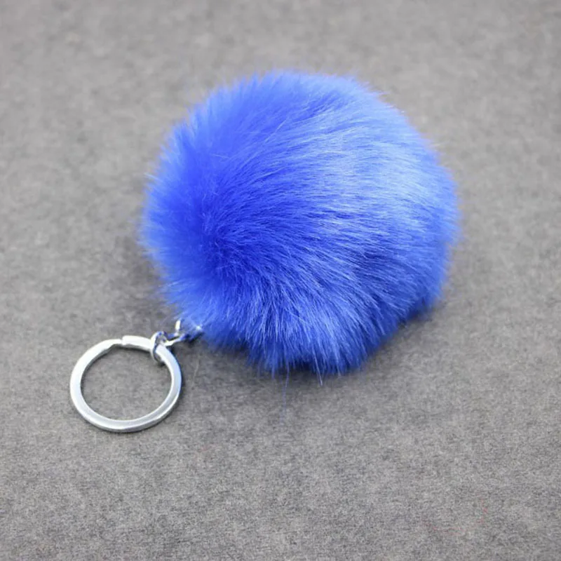 Fluffy Fur Pompom Key Chain Plush Toys for Children Soft Artificial Rabbit Fur Ball Keyring Girls Bag Hang Pendant Kids Gift Toy