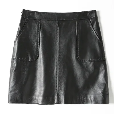 

2018 New Fashion Genuine Sheep Leather Skirt H16