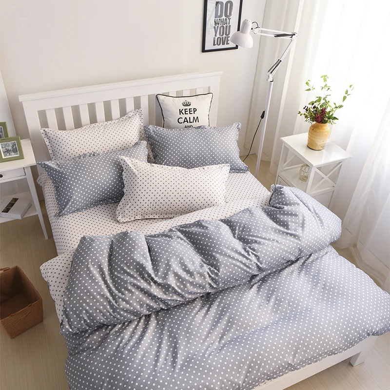 

Wave point Bed Linen Bedding Set Home Textiles 3/4pc Family Set Include Bed Sheet&Duvet Cover&Pillowcases Full Queen King Size