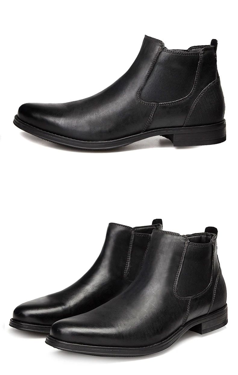 DESERT RAM Brand Men's Boots Genuine Leather Oxford Dress Shoes Male British Chelsea Shoe Mens Winter Business Point Footwear (15)