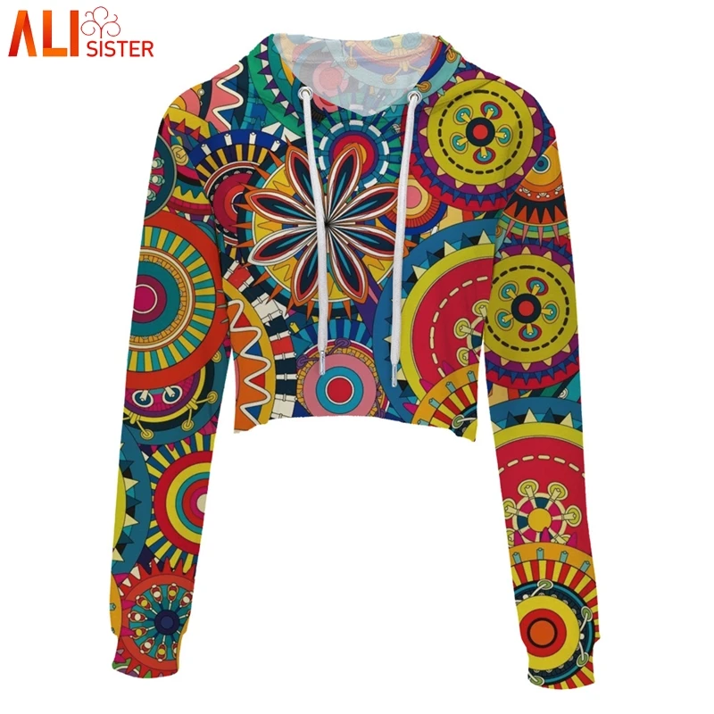  Alisister Women Crop Hoodies Sweatshirt Weed Leaf Skull Print Short Hooded Pullover Summer Autumn H