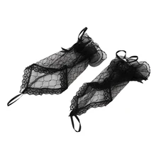 Кружевные перчатки без пальцев бурлескная Клубная одежда праздничная одежда Fancy(черный