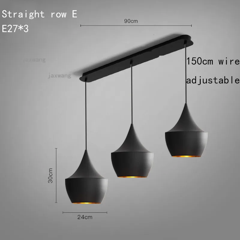 Современные светодиодный металлические подвесные светильники бар лампа постмодерн романтические люстры кухонные аксессуары скандинавские JW высокого качества подвесные светильники - Цвет корпуса: Straight row E