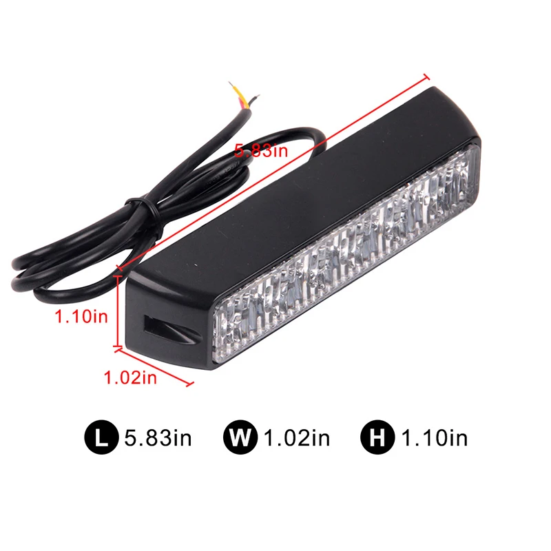  LED Strobe lamp LED Ambulance Police light Car Truck Flashing Firemen Lights 12V led Warning light 6leds white amber yellow red blue Led Strobe Emergency Warning Light Amber Red Police Flashing Lightbar Gr (3)