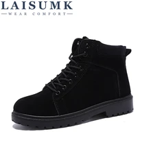 LAISUMK Fashion Style Sheepskin Leather Suede Men'S Ankle Boot Winter Snow Boots Men Natural Wool Fur Lined Lazy Winter Shoes LAISUMK Fashion Style Sheepskin Leather Suede Men'S Ankle Boot Winter Snow Boots Men Natural Wool Fur Lined Lazy Winter Shoes