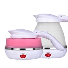 Силиконовый Складной электрический чайник для путешествий на открытом воздухе, домашний автоматический изоляционный переносной чайник 500 мл