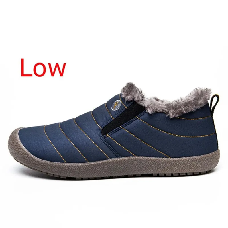 FeiyituHot/большие размеры Модные мужские зимние ботинки Сохраняющие тепло Плюшевые