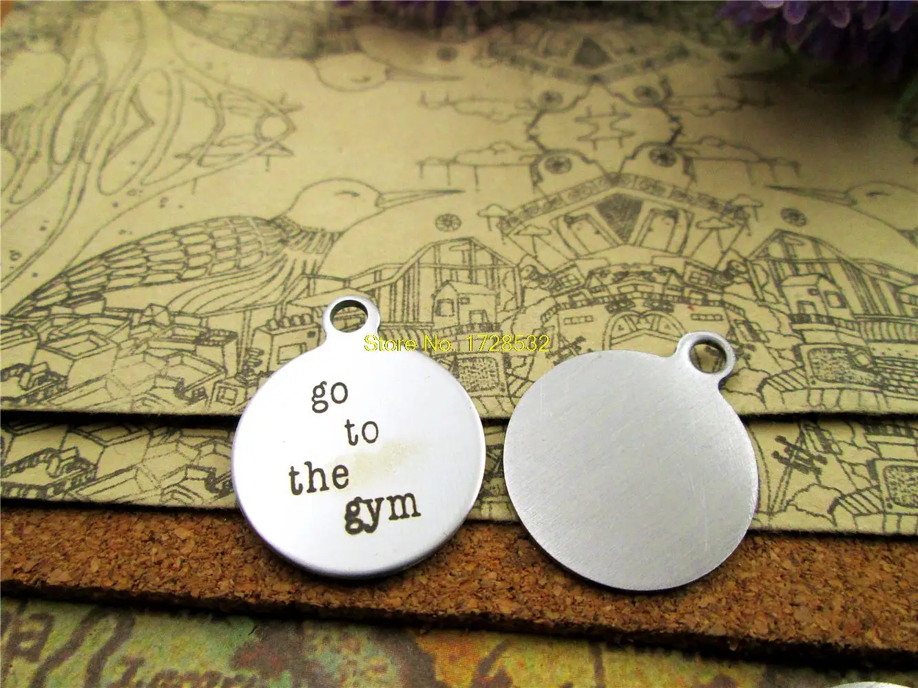 

Круглые Подвески из нержавеющей стали 20 шт., ювелирные украшения «go to the gym» с одной стороны, 20 мм