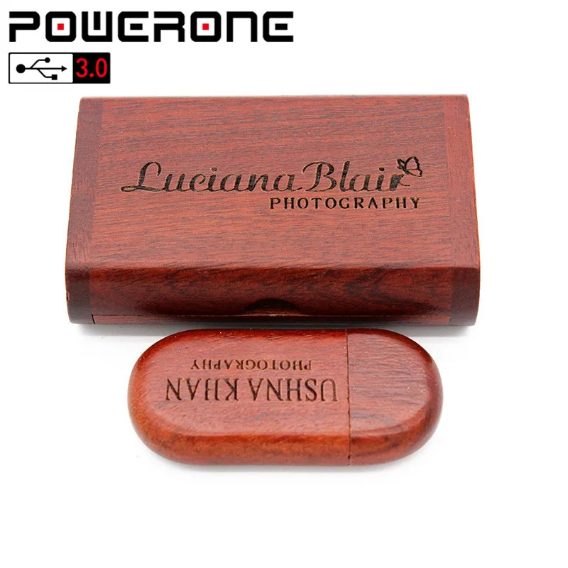 POWERONE USB 3 0 Бесплатная доставка Пользовательский логотип деревянный usb + коробка