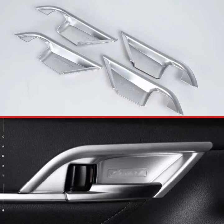 Хромированная матовая крышка внутренней дверной ручки для Toyota Camry 2018 2019