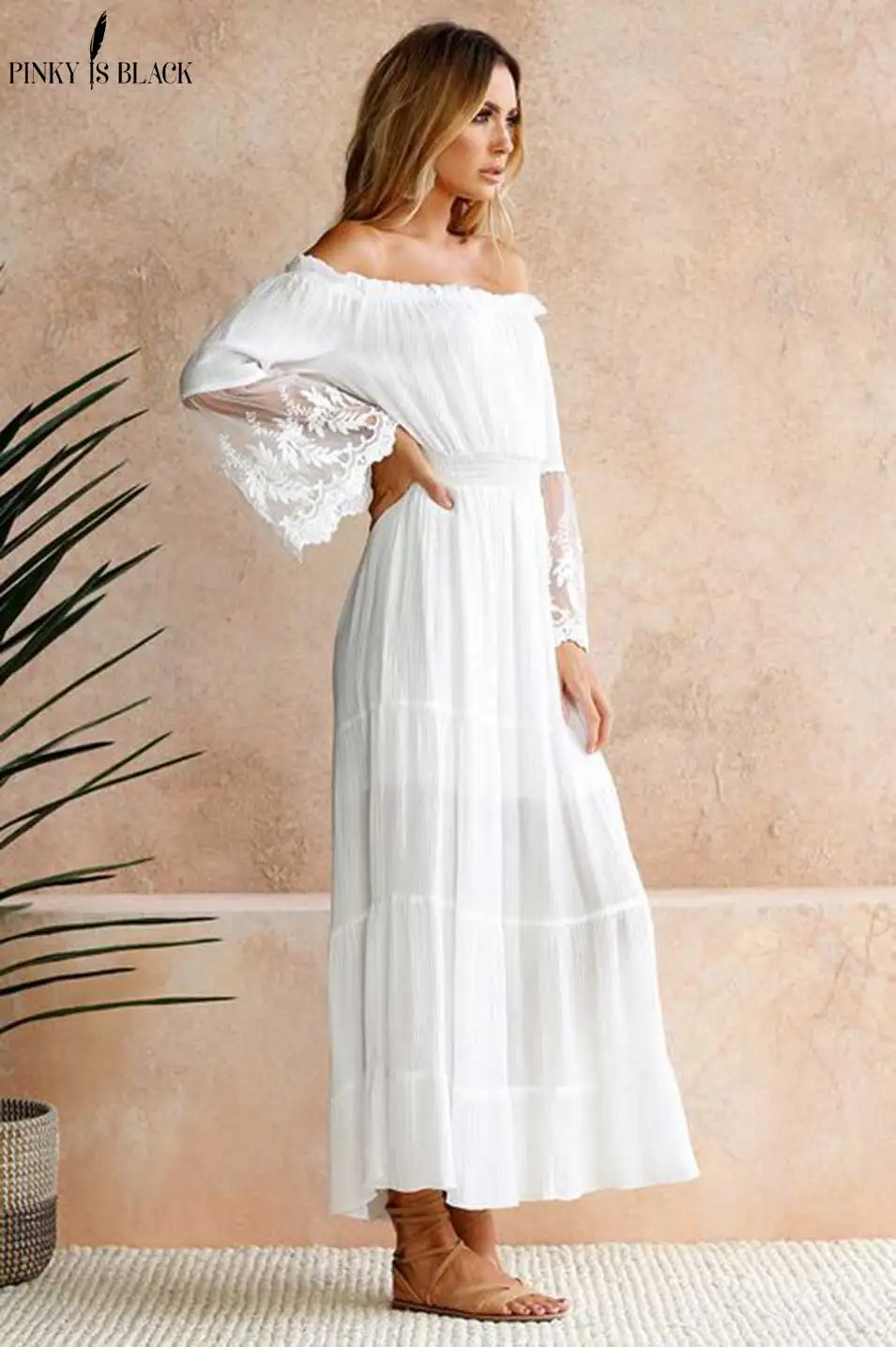 Pinky Is Black Summer Dress 2018 Y Women Boho Style Off Shoulder 5272985569 642626504 5272994390 5272997319 5274834998 5274837812 5274852420 5276326515