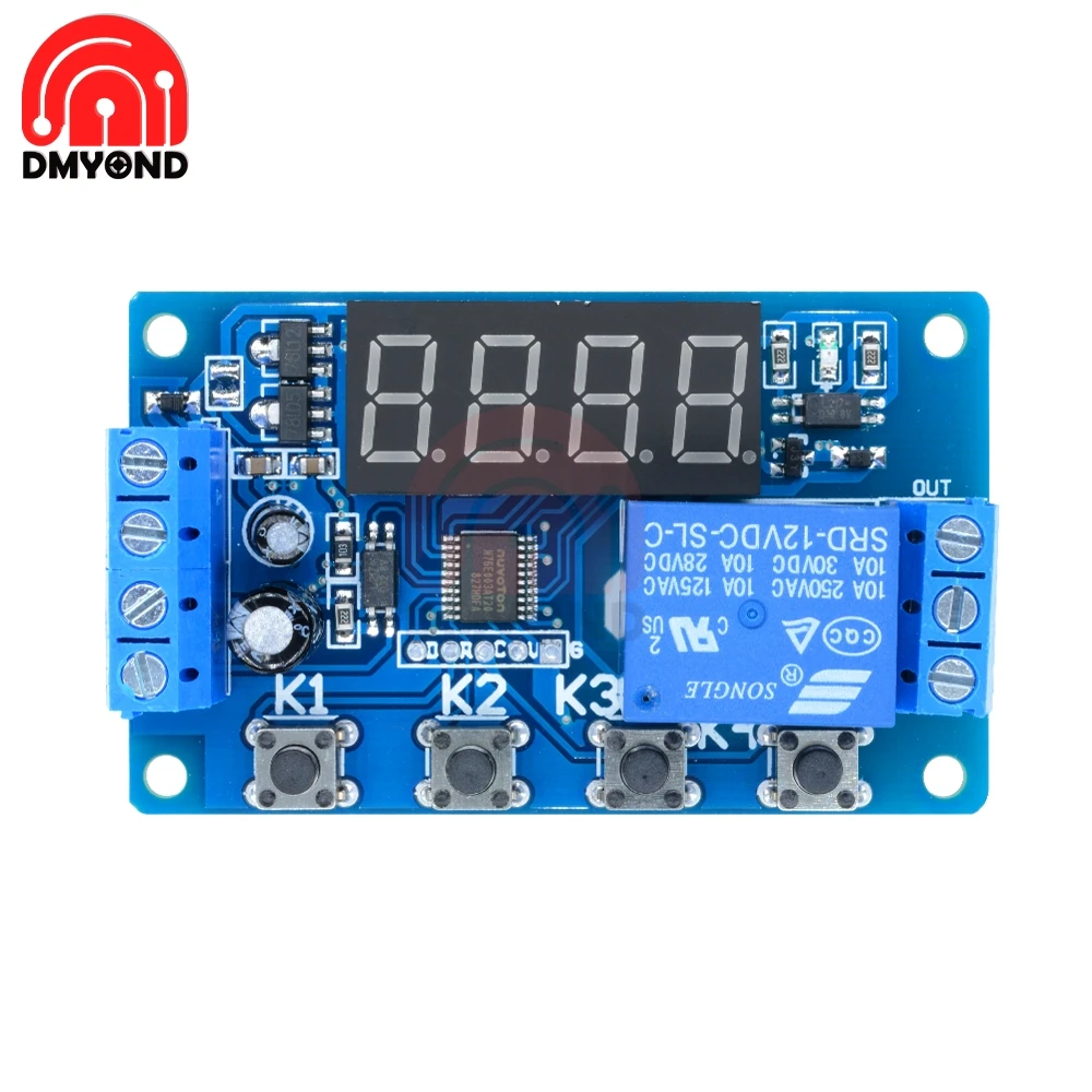 DC 12V 10A цифровой светодиодный реле задержки многофункциональный триггер таймер