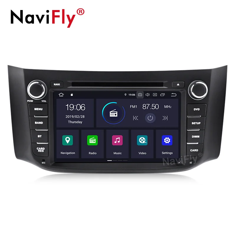 Top NaviFly PX30 Android 9.0 Car DVD Radio player for Nissan SILPHY 2 Din Car gps navigation multimedia player with WIFI Bluetooth 2