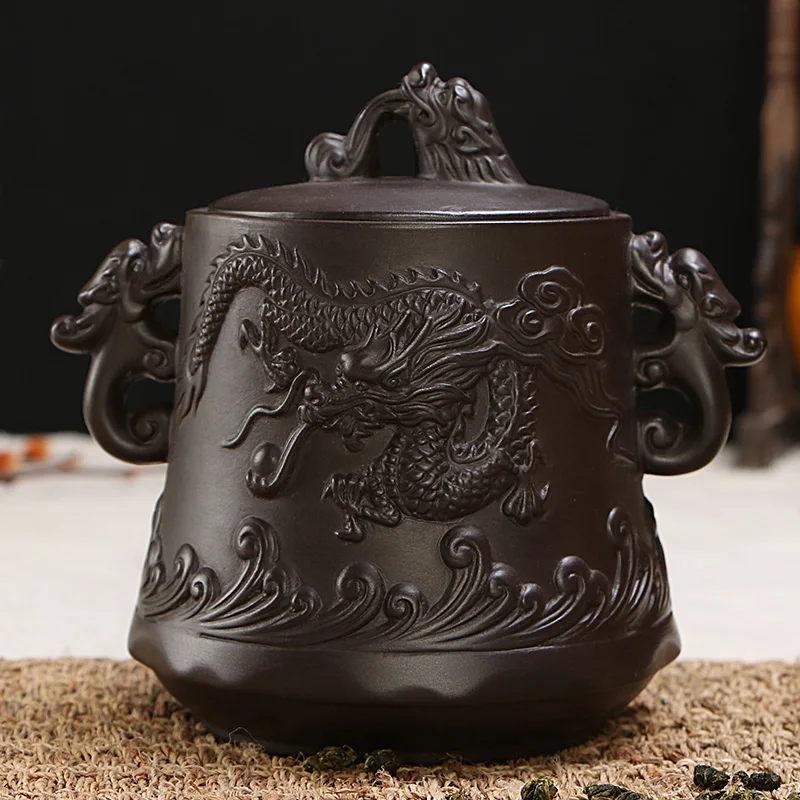 

Yixing Yixing ceramic tea pot authentic handmade tea pot boutique large pot of tea Pu'er tea box cylinder