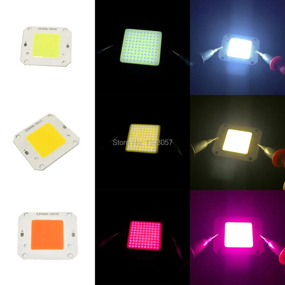 10pcs 50W High Power LED COB Chip Lights DC12V DC32V Light Source 400nm-840nm Full Spectrum Warm White Cold White 3000K-30000K