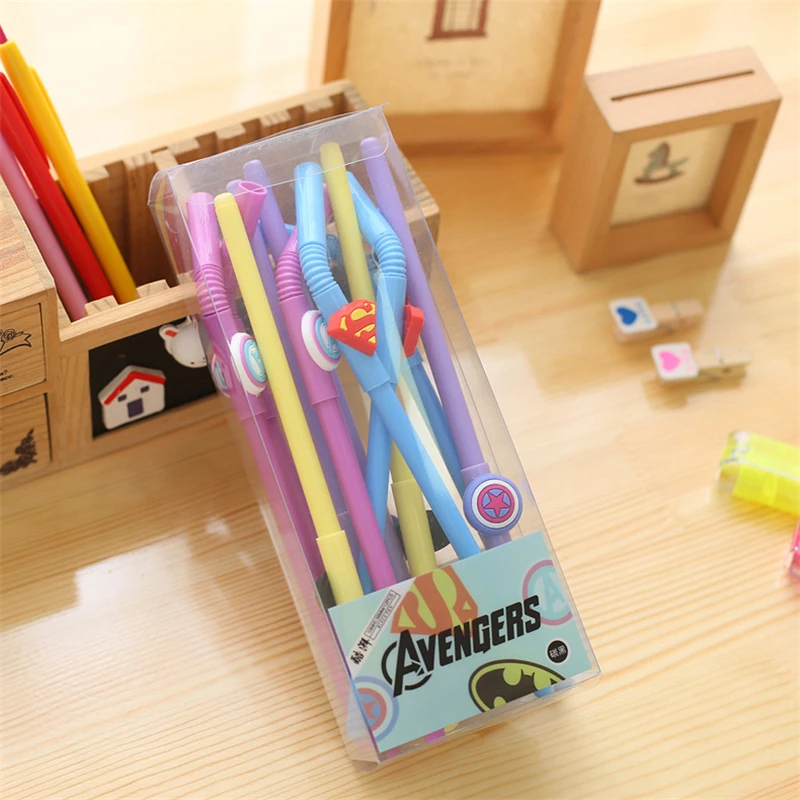 Dl Korean Creative Cartoon Stationery Hero Alliance Styling Neutral Dl Korean Creative Cartoon Stationery Hero Alliance Styling Neutral Pen Students Black Signature Office Supplies In Gel Pens From