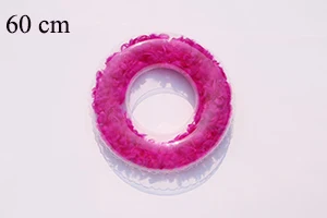 XREOUGA праздничные кольца для плавания на открытом воздухе, круглые кольца с перьями, надувные круги для плавания, женские кольца для бассейна, одноцветные летние кольца - Цвет: 60 Red Feather