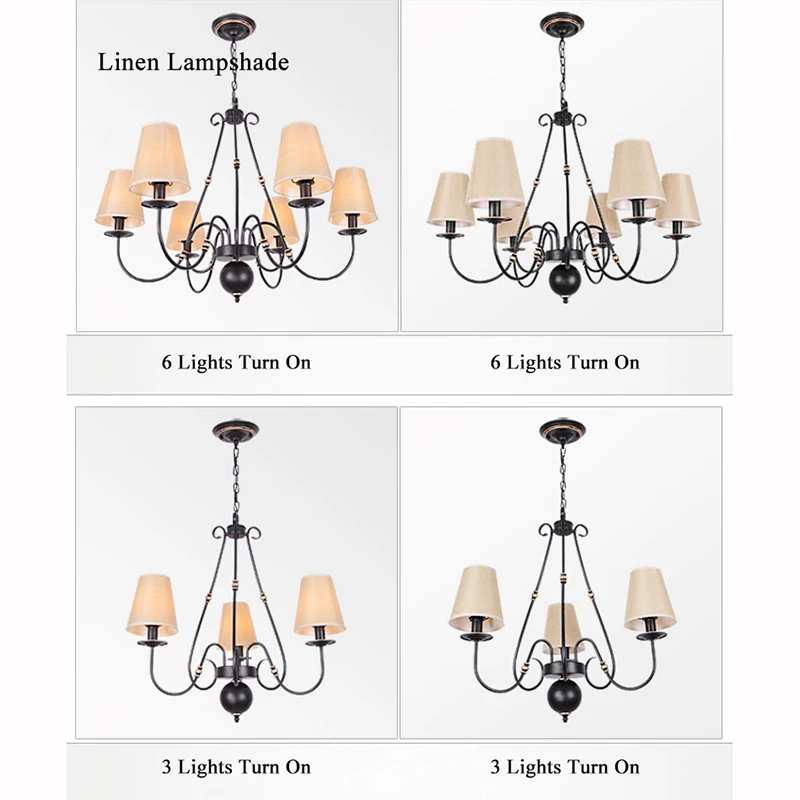 Американская люстра из кованого железа в европейском стиле ретро лампа для гостиной современный в стиле минимализма нордический спальня столовая лампа 3