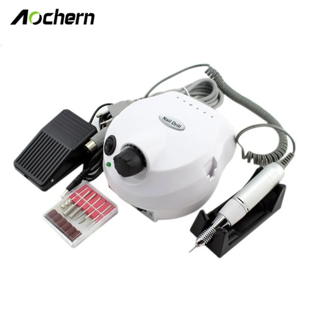 

Aochern Professional White Electric Nail Drill File Manicure Kit 220V Eu Plug Nail Tools for Nail Gel # C1003