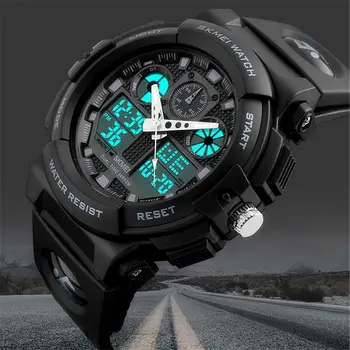 

Swim Men Sports Watches Digital Double Time Chronograph Watch 50M Waterproof Week Display Alarm Japan Quartz Clock G SKMEI 1270