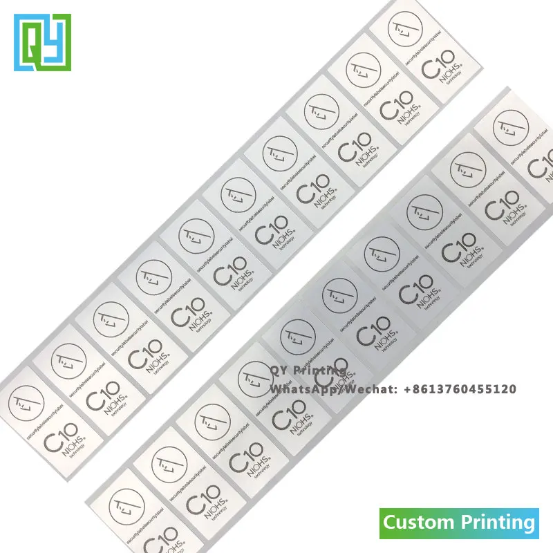 1000pcs 20x40mm 사용자 정의 보증 VOID 보안 레이블 매트 실버 Void Open Tamper 분명 경고 스티커 상자 케이스 인감