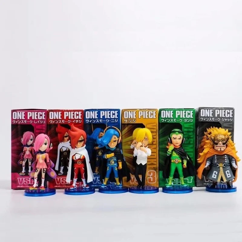 One Piece 6 шт./компл. Vinsmoke Семейные мини Экшн фигурки судьи рейдзу ичицзи ницзи санцзи