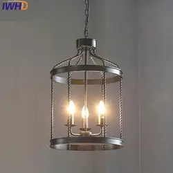 Iwhd гладить подвесные светильники Винтаж промышленных hanglamp LOFT ретро черный гладить подвесные светильники дома Освещение Кухня свет